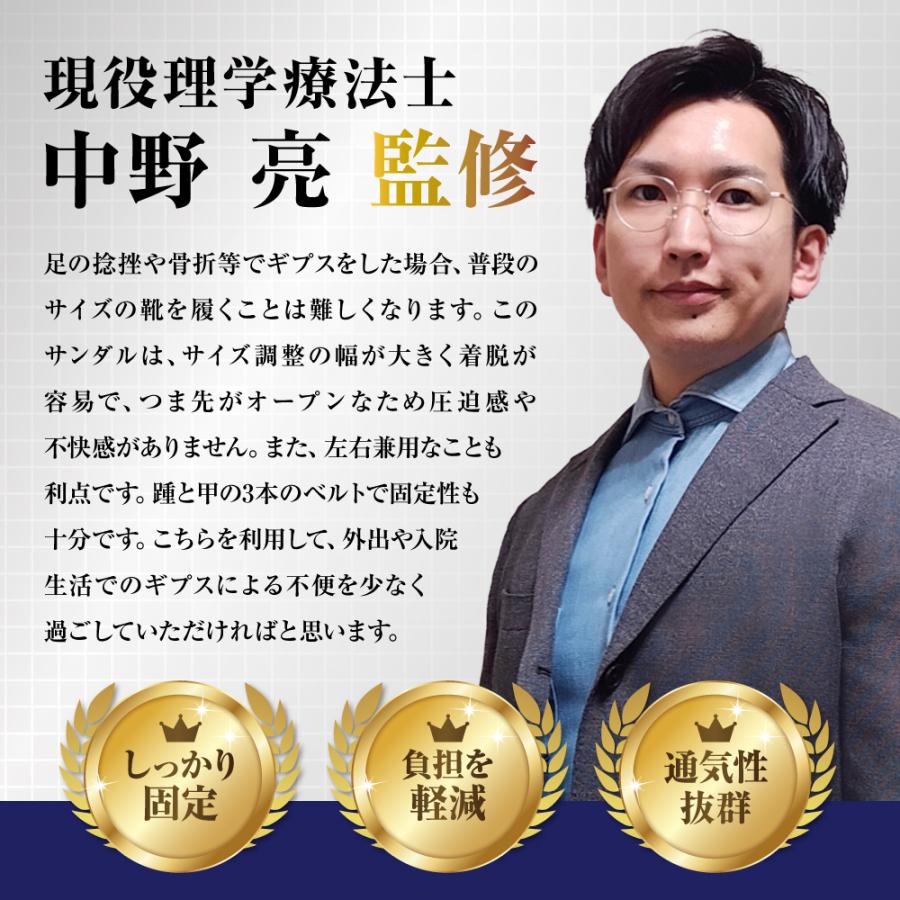 現役理学療法士監修】 ギプス サンダル シューズ 片足 左右兼用 22