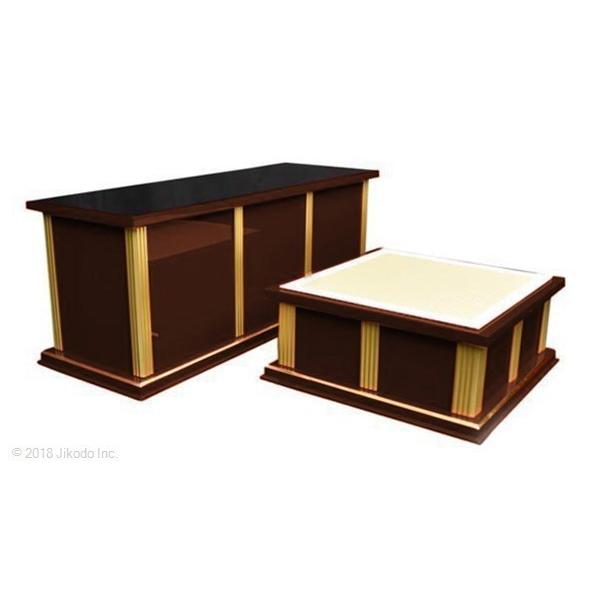 寺院仏具】朱塗り 現代式登高座2点セット 向机幅120センチ 国内 寺院仏具】朱塗り 現代式登高座2点セット 向机幅120センチ 国内