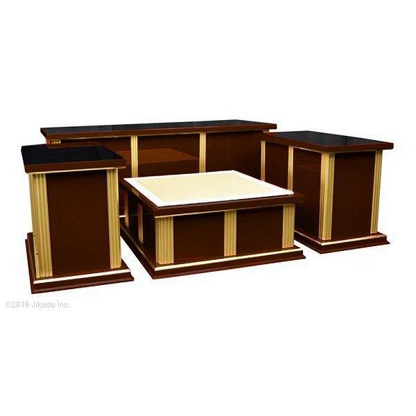 寺院仏具】黒塗り 現代式3.5尺密壇(登高座)4点セット 各宗派 寺院仏具】黒塗り 現代式3.5尺密壇(登高座)4点セット 各宗派
