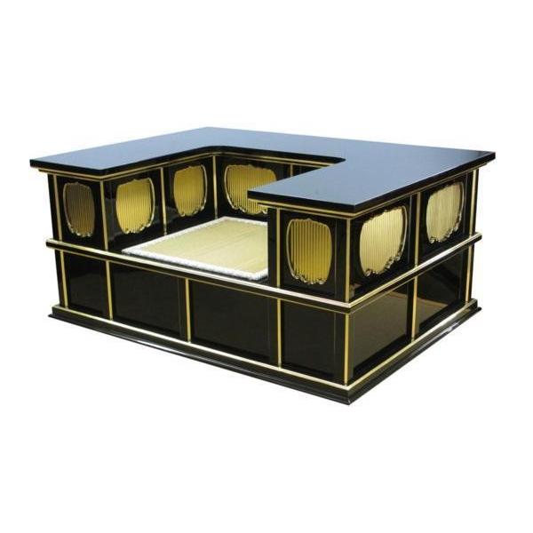 寺院仏具】 黒塗り 一体型3.5尺密壇(登高座) 国産木製高級寺院 寺院仏具】 黒塗り 一体型3.5尺密壇(登高座) 国産木製高級寺院