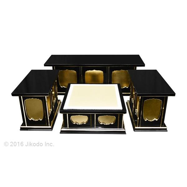 寺院仏具】朱塗り 一重3.5尺密壇(登高座)4点セット 国産木製高級 寺院仏具】朱塗り 一重3.5尺密壇(登高座)4点セット 国産木製高級