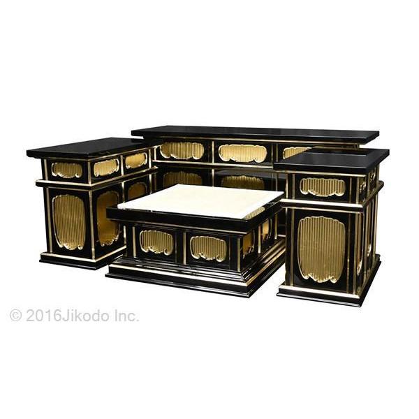 寺院仏具】黒塗り 二重3.5尺密壇(登高座)4点セット 国内自社工場 寺院仏具】黒塗り 二重3.5尺密壇(登高座)4点セット 国内自社工場