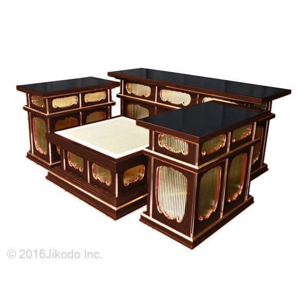 寺院仏具】潤み塗り 二重3.5尺密壇(登高座)4点セット 国内自社 寺院仏具】潤み塗り 二重3.5尺密壇(登高座)4点セット 国内自社