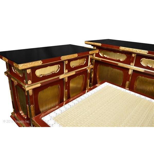寺院仏具】黒塗り 金具付き二重3.5尺密壇(登高座)4点セット 寺院仏具】黒塗り 金具付き二重3.5尺密壇(登高座)4点セット