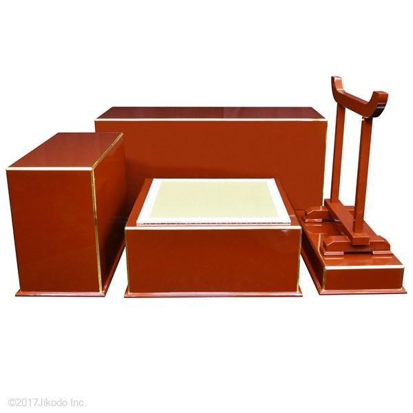 寺院仏具】朱塗り ケイ台付 簡易式3.5尺密壇(登高座) 国内自社 寺院仏具】朱塗り ケイ台付 簡易式3.5尺密壇(登高座) 国内自社