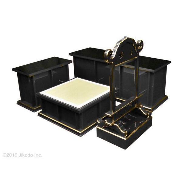 寺院仏具】黒塗り ケイ台付略型3.5尺密壇(登高座)4点セット 寺院仏具】黒塗り ケイ台付略型3.5尺密壇(登高座)4点セット