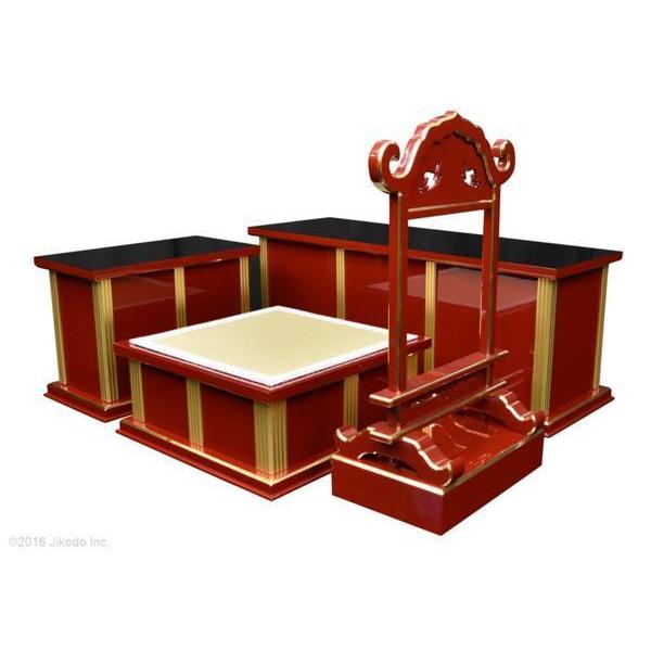 寺院仏具】朱塗り ケイ台付 現代式3.5尺密壇(登高座)4点セット 寺院仏具】朱塗り ケイ台付 現代式3.5尺密壇(登高座)4点セット