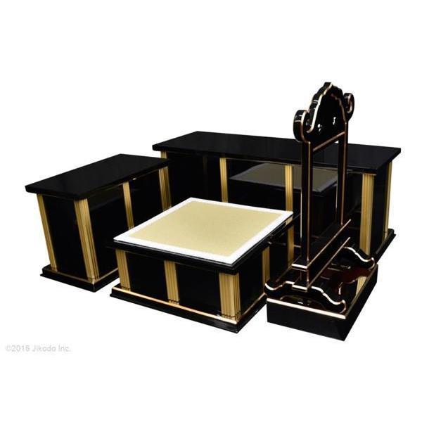 寺院仏具】朱塗り ケイ台付 現代式3.5尺密壇(登高座)4点セット 寺院仏具】朱塗り ケイ台付 現代式3.5尺密壇(登高座)4点セット