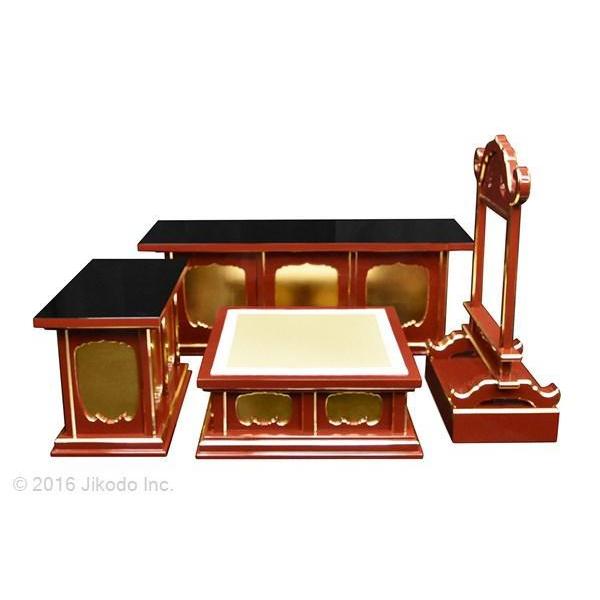 寺院仏具】黒塗り 磬台(ケイ台)付 一重3.5尺密壇(登高座)セット4 寺院仏具】黒塗り 磬台(ケイ台)付 一重3.5尺密壇(登高座)セット4