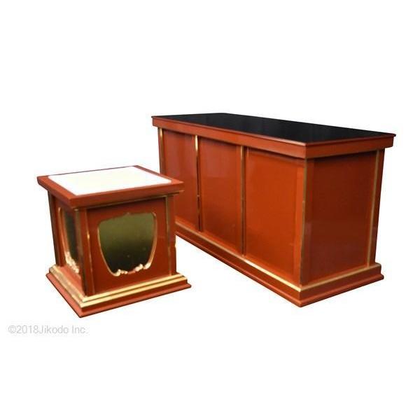 寺院仏具】椅子型密壇(登高座)4尺 潤み塗り 2点セット 安心の 寺院仏具】椅子型密壇(登高座)4尺 潤み塗り 2点セット 安心の