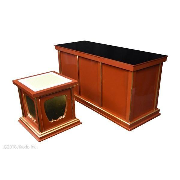 寺院仏具】椅子型密壇(登高座)4尺 潤み塗り 2点セット 安心の 寺院仏具】椅子型密壇(登高座)4尺 潤み塗り 2点セット 安心の