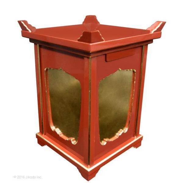寺院仏具】朱塗り 椅子式用 大型角型木魚台1.4尺 倍置き台付 寺院仏具】朱塗り 椅子式用 大型角型木魚台1.4尺 倍置き台付