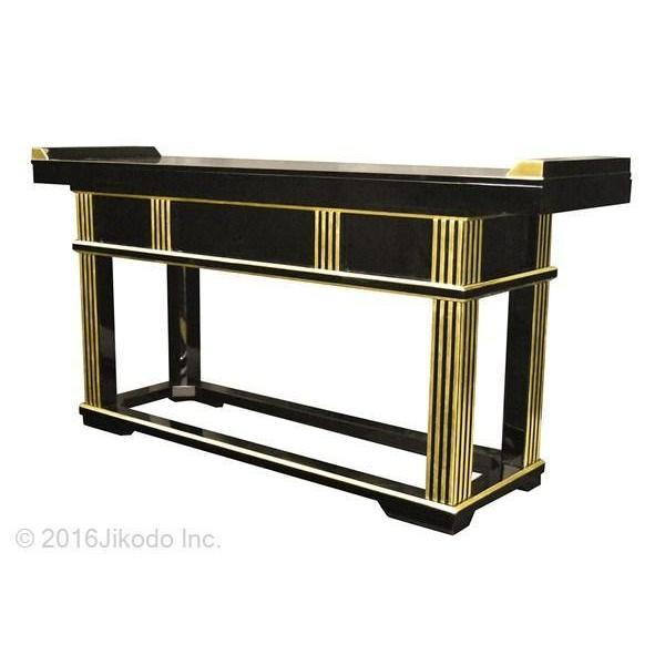 寺院仏具】 朱塗りオリジナル新型前机5尺 (幅150x高72x奥41 寺院仏具】 朱塗りオリジナル新型前机5尺 (幅150x高72x奥41