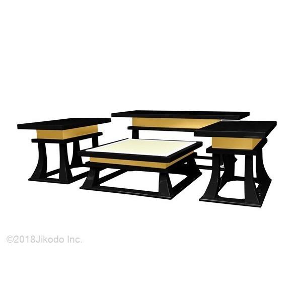 寺院仏具】黒塗り 慈光型の登高座セット(向机幅105cm) 国内自社 寺院仏具】黒塗り 慈光型の登高座セット(向机幅105cm) 国内自社