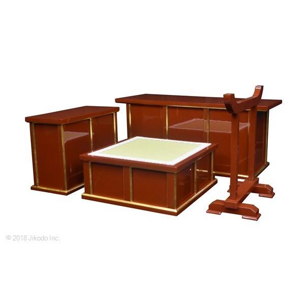 寺院仏具】朱塗り 収納できる折り畳み登高座3.5尺 磬台(ケイ台 寺院仏具】朱塗り 収納できる折り畳み登高座3.5尺 磬台(ケイ台