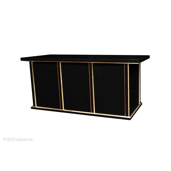 寺院仏具】黒塗り 椅子式の折り畳み登高座3.5尺 脇机2台タイプ 寺院仏具】黒塗り 椅子式の折り畳み登高座3.5尺 脇机2台タイプ