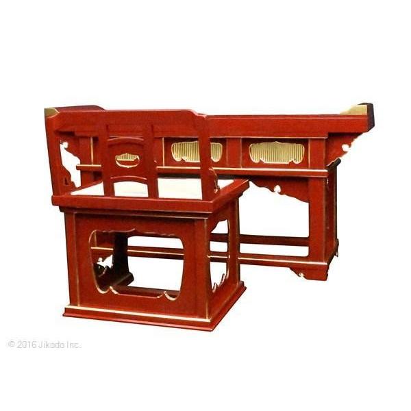 寺院仏具】黒塗り前机と導師様用椅子の2点セット 安心の国内 寺院仏具】黒塗り前机と導師様用椅子の2点セット 安心の国内