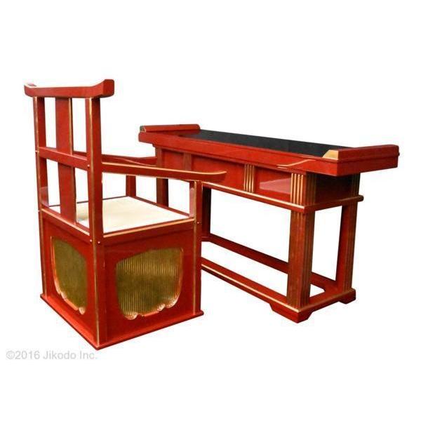 寺院仏具】 朱塗り 導師様用前机と曲録の2点セット 安心の国内 寺院仏具】 朱塗り 導師様用前机と曲録の2点セット 安心の国内