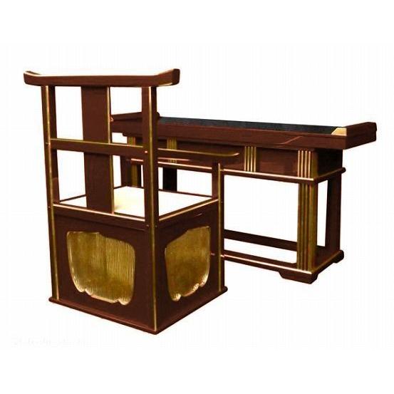 寺院仏具】 潤み塗り 導師様用前机と曲録の2点セット 安心の国内 寺院仏具】 潤み塗り 導師様用前机と曲録の2点セット 安心の国内