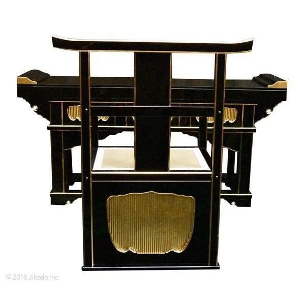 寺院仏具】黒塗り 前机と導師様用曲録の2点セット 安心の国内 寺院仏具】黒塗り 前机と導師様用曲録の2点セット 安心の国内
