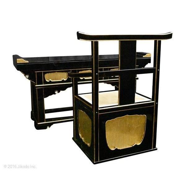寺院仏具】潤み塗り 前机と導師様用曲録の2点セット 安心の国内 寺院仏具】潤み塗り 前机と導師様用曲録の2点セット 安心の国内