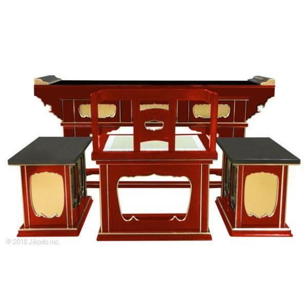 寺院仏具】黒塗り 椅子式一重登高座4点セット 5尺 安心の国産 寺院仏具】黒塗り 椅子式一重登高座4点セット 5尺 安心の国産