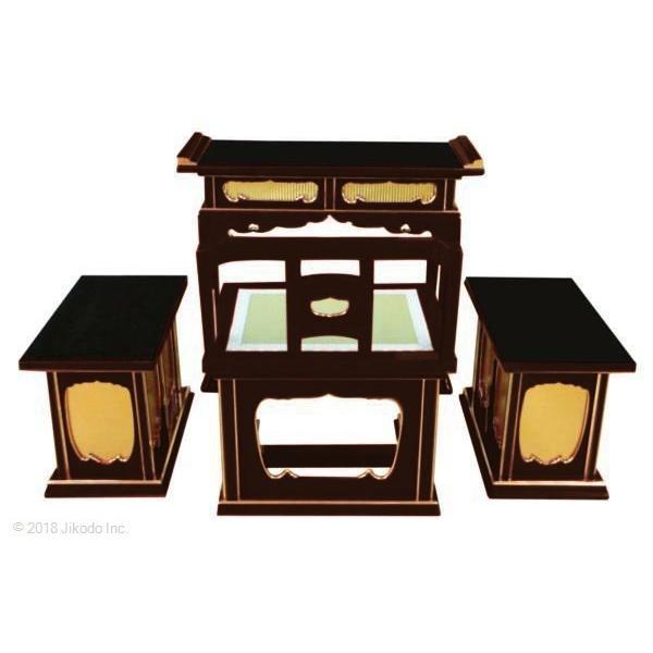 寺院仏具】潤み塗り 導師机付 椅子式登高座4点セット 安心の国産 寺院仏具】潤み塗り 導師机付 椅子式登高座4点セット 安心の国産