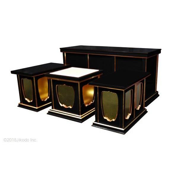 【寺院仏具】黒塗り　椅子型密壇(登高座) 4尺 4点セット　安心の国内産自社製品(受注生産品)(商品番号10082k)