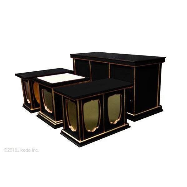 寺院仏具】黒塗り 椅子型密壇(登高座) 4尺 4点セット 安心の国内 寺院仏具】黒塗り 椅子型密壇(登高座) 4尺 4点セット 安心の国内