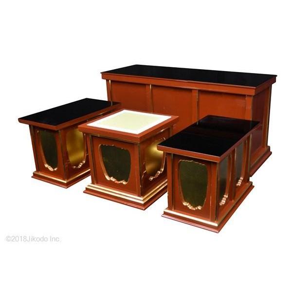 【寺院仏具】黒塗り　椅子型密壇(登高座) 4尺 4点セット　安心の国内産自社製品(受注生産品)(商品番号10082k)_5