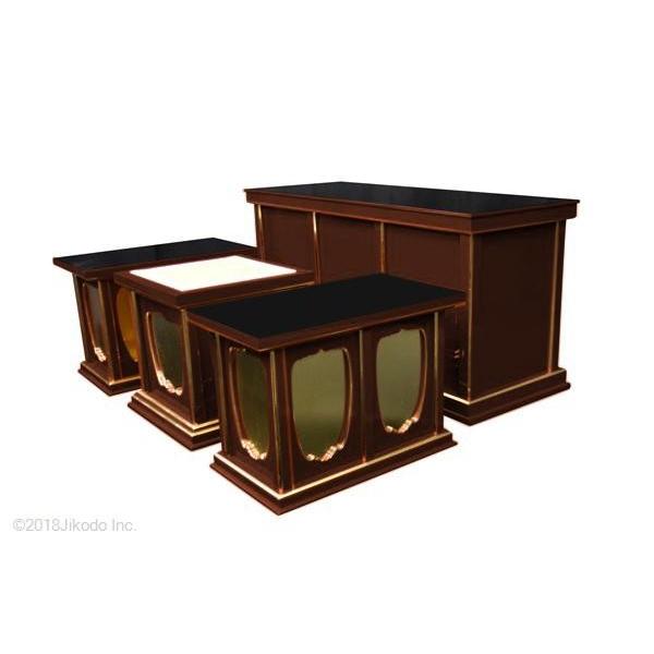 寺院仏具】黒塗り 椅子型密壇(登高座) 4尺 4点セット 安心の国内 寺院仏具】黒塗り 椅子型密壇(登高座) 4尺 4点セット 安心の国内