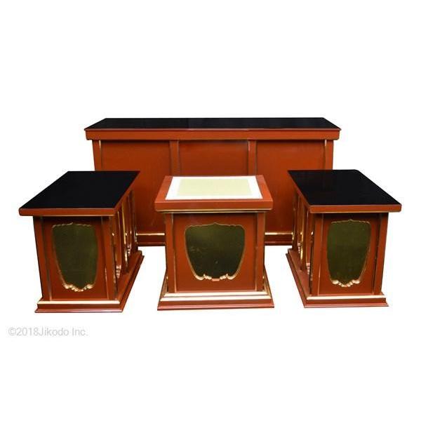 寺院仏具】黒塗り 椅子型密壇(登高座) 4尺 4点セット 安心の国内 寺院仏具】黒塗り 椅子型密壇(登高座) 4尺 4点セット 安心の国内