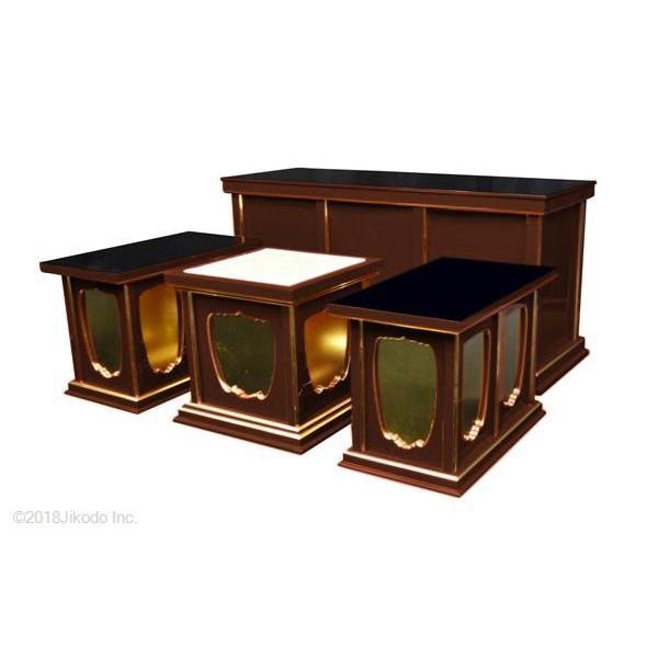 【寺院仏具】潤み塗り　椅子型密壇(登高座) 4尺 4点セット　安心の国内産自社製品(受注生産品)（商品番号10082u)