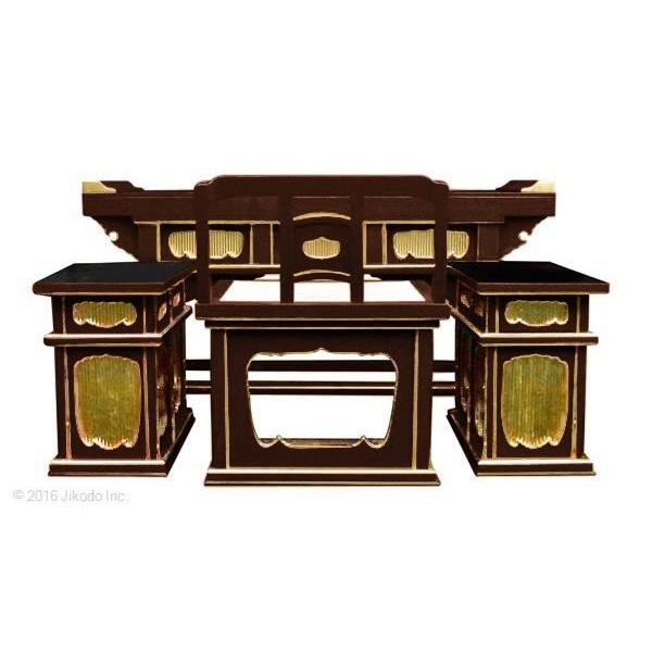 寺院仏具】潤み塗り 前机と椅子型曲録と脇机セット 安心の国内 寺院仏具】潤み塗り 前机と椅子型曲録と脇机セット 安心の国内