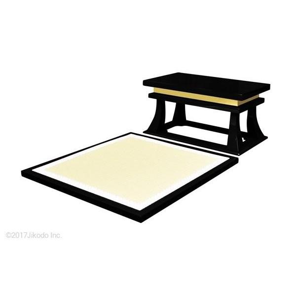 寺院仏具】黒塗り 慈光型の上卓と薄型礼盤セット (焼香机や供物 寺院仏具】黒塗り 慈光型の上卓と薄型礼盤セット (焼香机や供物