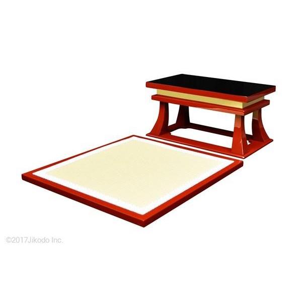 寺院仏具】黒塗り 慈光型の上卓と薄型礼盤セット (焼香机や供物 寺院仏具】黒塗り 慈光型の上卓と薄型礼盤セット (焼香机や供物