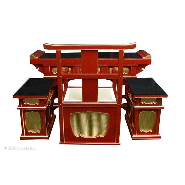 寺院仏具】潤み塗り 前机と高級曲録と脇机セット 安心の国内自社 寺院仏具】潤み塗り 前机と高級曲録と脇机セット 安心の国内自社