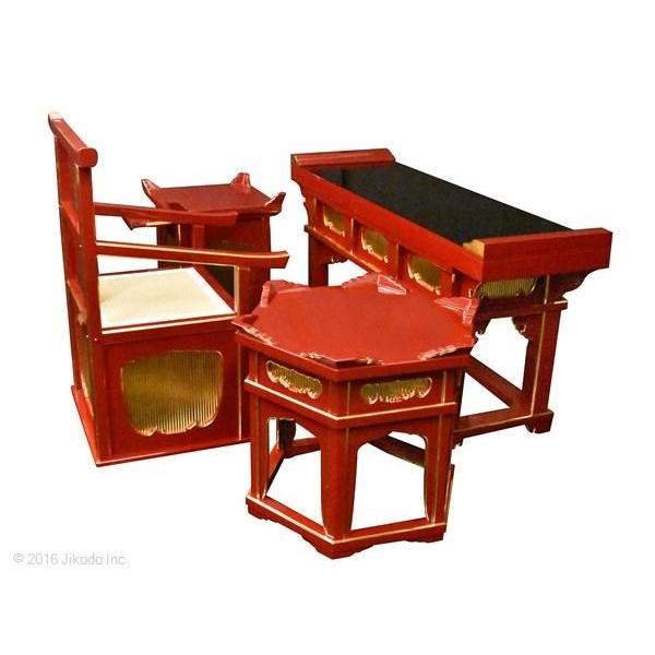 寺院仏具】潤み塗り 曲録式登高座4点フルセット 安心の国内自社 寺院仏具】潤み塗り 曲録式登高座4点フルセット 安心の国内自社
