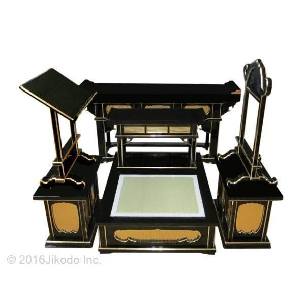 寺院仏具】朱塗り 登高座7点セット 前机5尺 安心の国内自社工場製作品