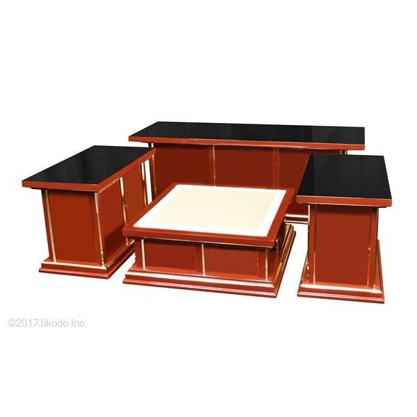寺院仏具】黒塗り 新型一重密壇(登高座)4点セット 国内自社 寺院仏具】黒塗り 新型一重密壇(登高座)4点セット 国内自社