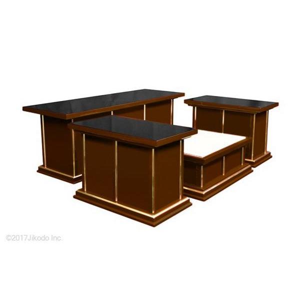 寺院仏具】潤み塗り 新型一重密壇(登高座)4点セット 国内自社 寺院仏具】潤み塗り 新型一重密壇(登高座)4点セット 国内自社