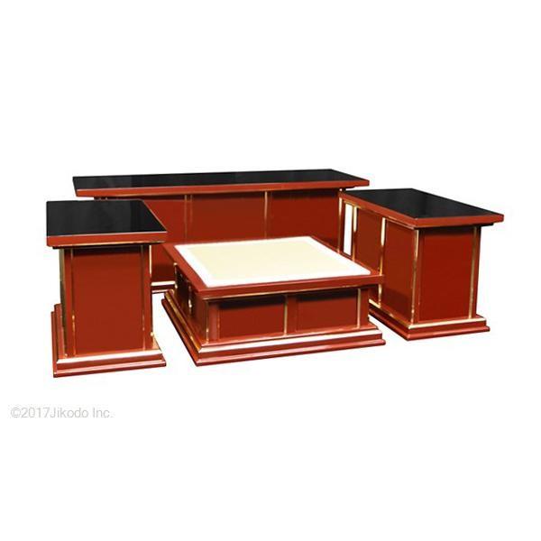 寺院仏具】潤み塗り 新型一重密壇(登高座)4点セット 国内自社 寺院仏具】潤み塗り 新型一重密壇(登高座)4点セット 国内自社