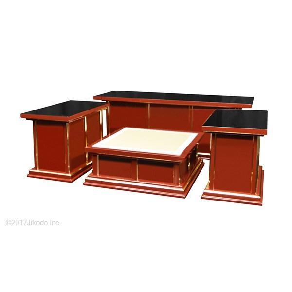 寺院仏具】潤み塗り 新型一重密壇(登高座)4点セット 国内自社 寺院仏具】潤み塗り 新型一重密壇(登高座)4点セット 国内自社