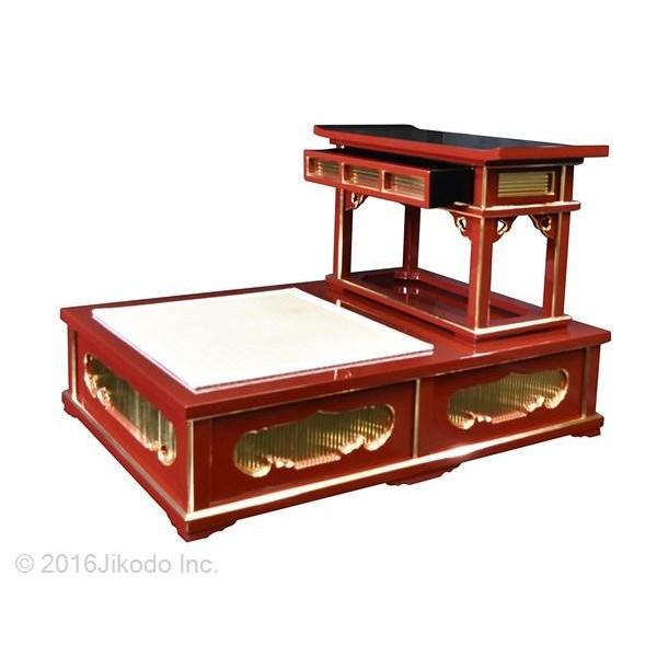 寺院仏具】朱塗り 導師机と礼盤セット 安心の国内自社工場製作品 寺院仏具】朱塗り 導師机と礼盤セット 安心の国内自社工場製作品