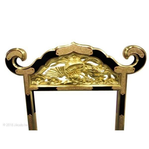 寺院仏具】 黒塗り 磬台(ケイ台) 金具付き 柱内幅1.1尺 自社工場 寺院仏具】 黒塗り 磬台(ケイ台) 金具付き 柱内幅1.1尺 自社工場