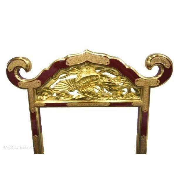 寺院仏具】 朱塗り 磬台(ケイ台) 金具付き 柱内幅1.1尺 自社工場 寺院仏具】 朱塗り 磬台(ケイ台) 金具付き 柱内幅1.1尺 自社工場