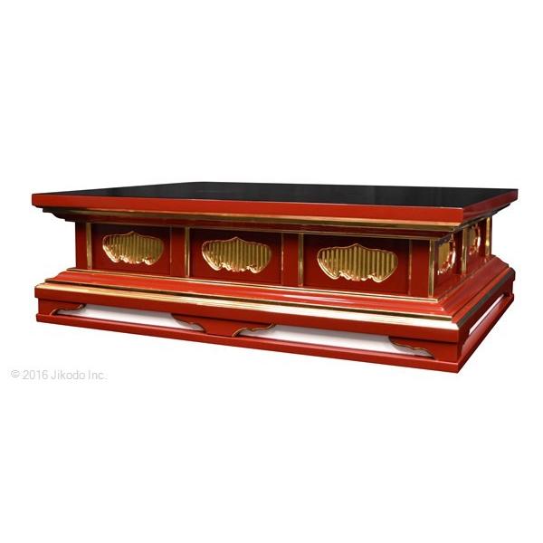 【寺院仏具】朱塗り　厨子台・須弥壇　幅約90センチ　安心の自社工場製作品　国産高級木製寺院仏具(受注生産品)(商品番号10131s)