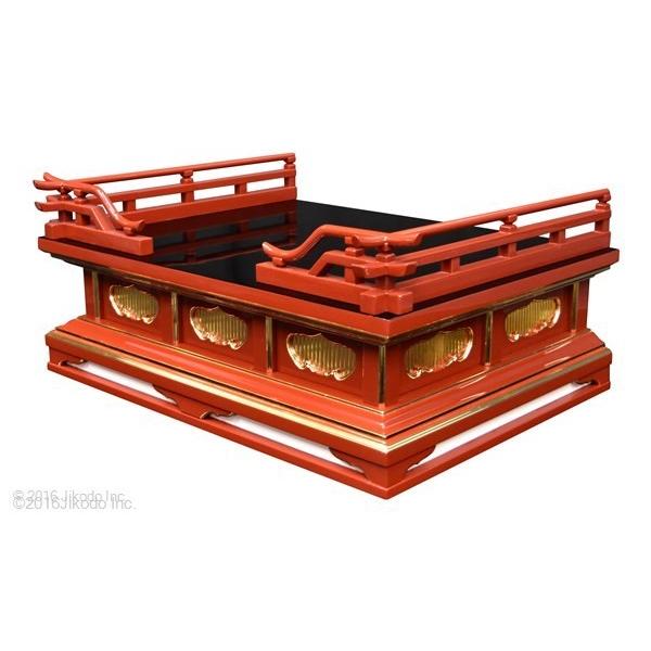 寺院仏具】朱塗り 高欄付き厨子台・須弥壇 幅約90センチ 安心の 寺院仏具】朱塗り 高欄付き厨子台・須弥壇 幅約90センチ 安心の