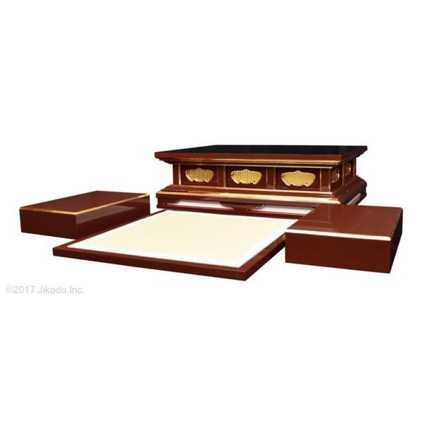 寺院仏具】朱塗り 座用登高座(密壇)4点セット 幅90センチ 安心の自社