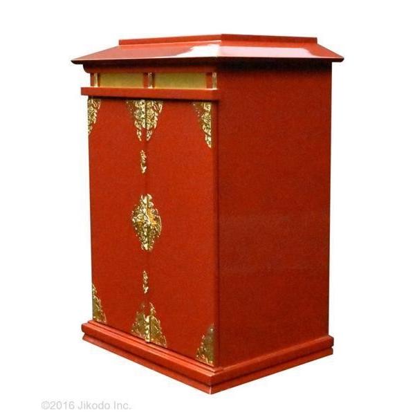 寺院仏具】金具付き 幅広角型春日厨子 朱塗り 高さ75センチ 国内 寺院仏具】金具付き 幅広角型春日厨子 朱塗り 高さ75センチ 国内